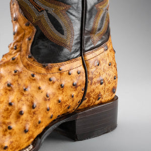 Combo Bota Rodeo Piel Premium Con Corte Avestruz Clon