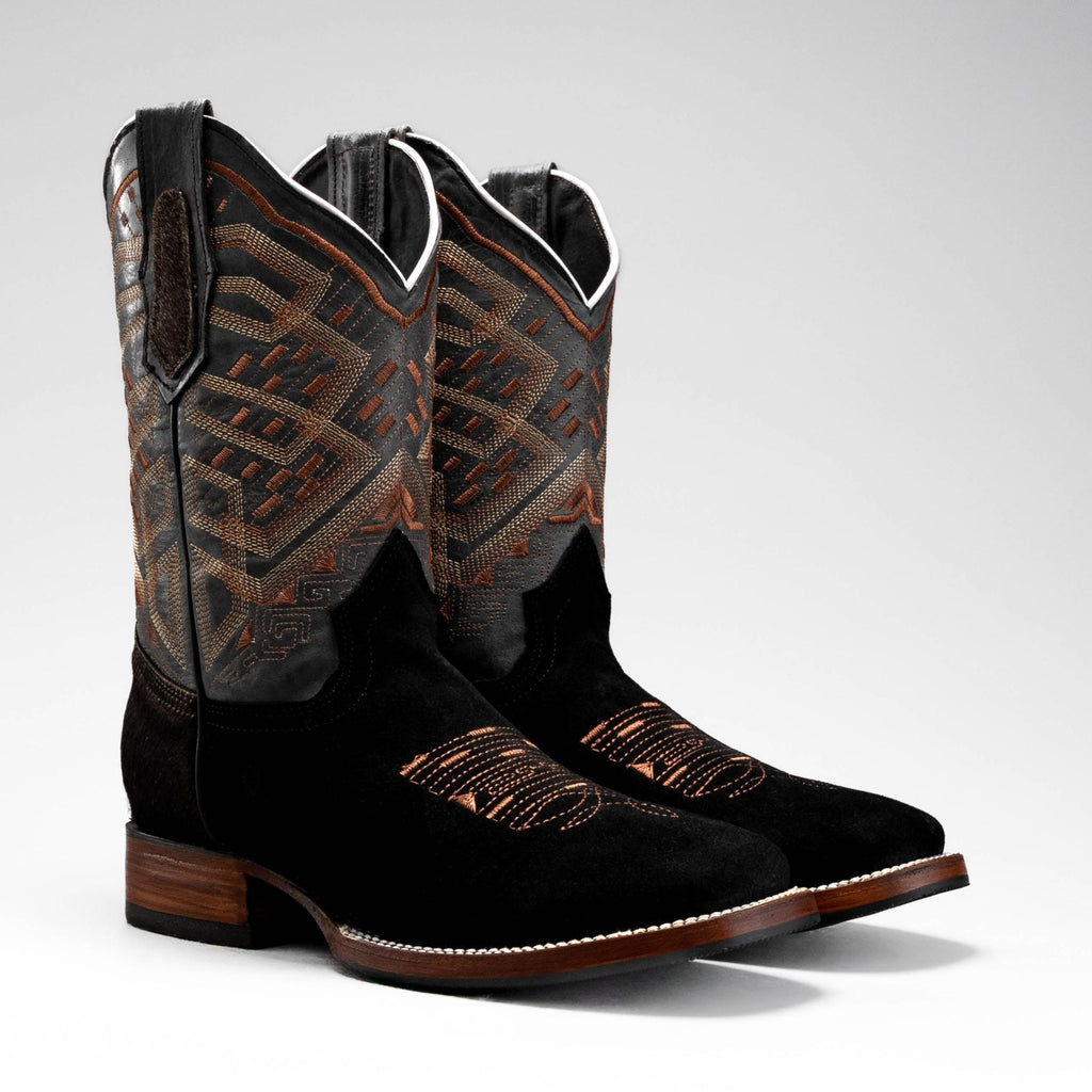 521 Bota Rodeo County Nobuck Negro