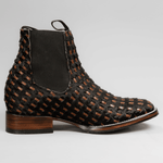 Botin Vaquero de Hombre de Pelo Trenzado Punta Cuadrada