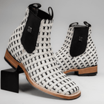 Botin Vaquero de Hombre de Pelo Trenzado Punta Cuadrada