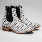 Botin Vaquero de Hombre de Pelo Trenzado Punta Cuadrada