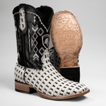 Botas Vaqueras de Hombre de Pelo Trenzado Punta Cuadrada