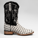Botas Vaqueras de Hombre de Pelo Trenzado Punta Cuadrada
