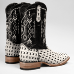 Botas Vaqueras de Hombre de Pelo Trenzado Punta Cuadrada