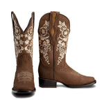 Bota Rodeo Para Dama Bordado Artesanal