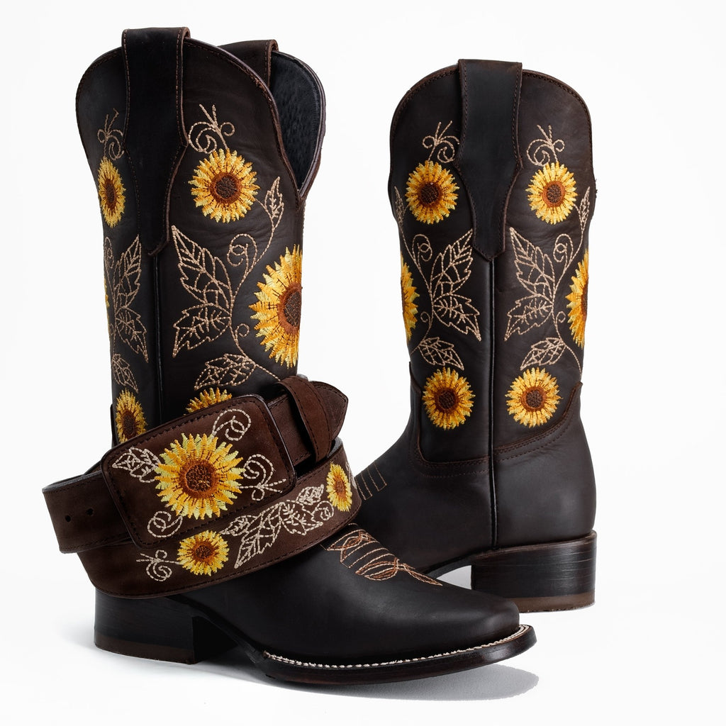 Combo Jb15-05 Bota Dama Tubo Girasol Chocolate