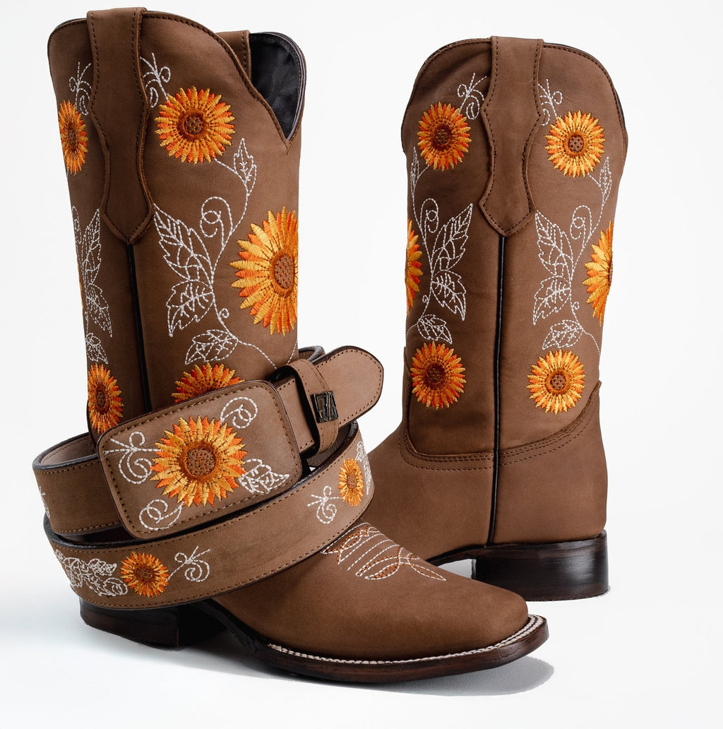 Combo Jb15-05 Bota Dama Tubo Girasol Sand