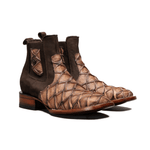 Botin Vaquero Pescado Monster Fish Piraruccu de Hombre Punta Cuadrada