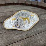 Hebilla Vaquera Para Cinto De Metal Oro/Plata/Negro