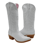 RC320 Botas Clásica Vaquera para Mujer Horma Snip Toe Blanca