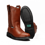 Bota de Trabajo 100% Piel Tubo Alto Suela Hule