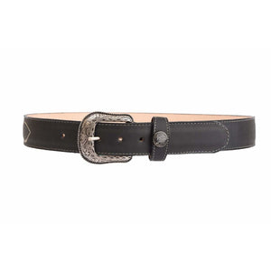 Cinto Rodeo Con Hilo Zig-Zag Negro