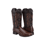 JB506 Bota de Rodeo Piel de Caiman Original Café