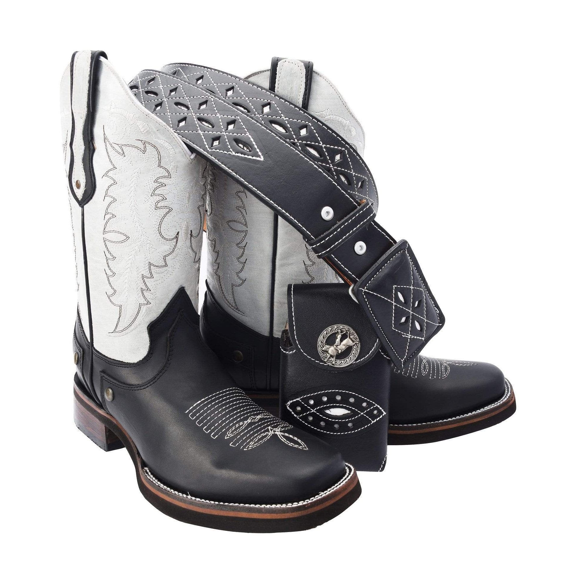 512 Combo Bota Rodeo Suela Hule Negro Horma Ee Amplia-Se Recomienda Medio Numero Menos