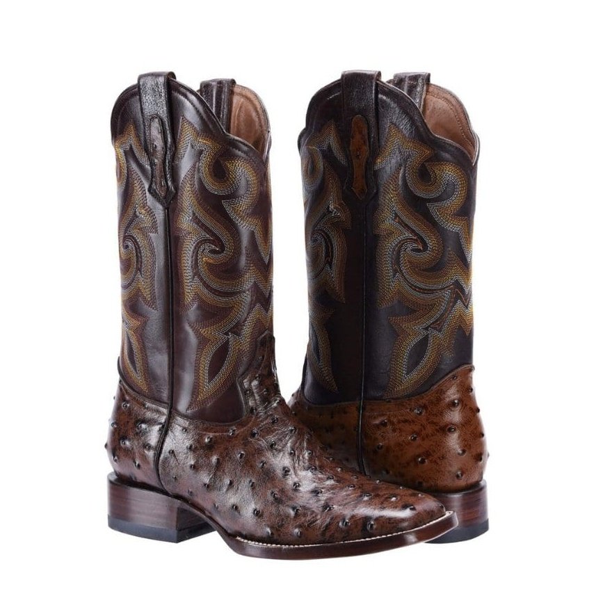 BD701 Bota Rodeo Avestruz Clon Café