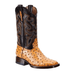 BD701 Bota Rodeo De Avestruz Clon Mantequilla