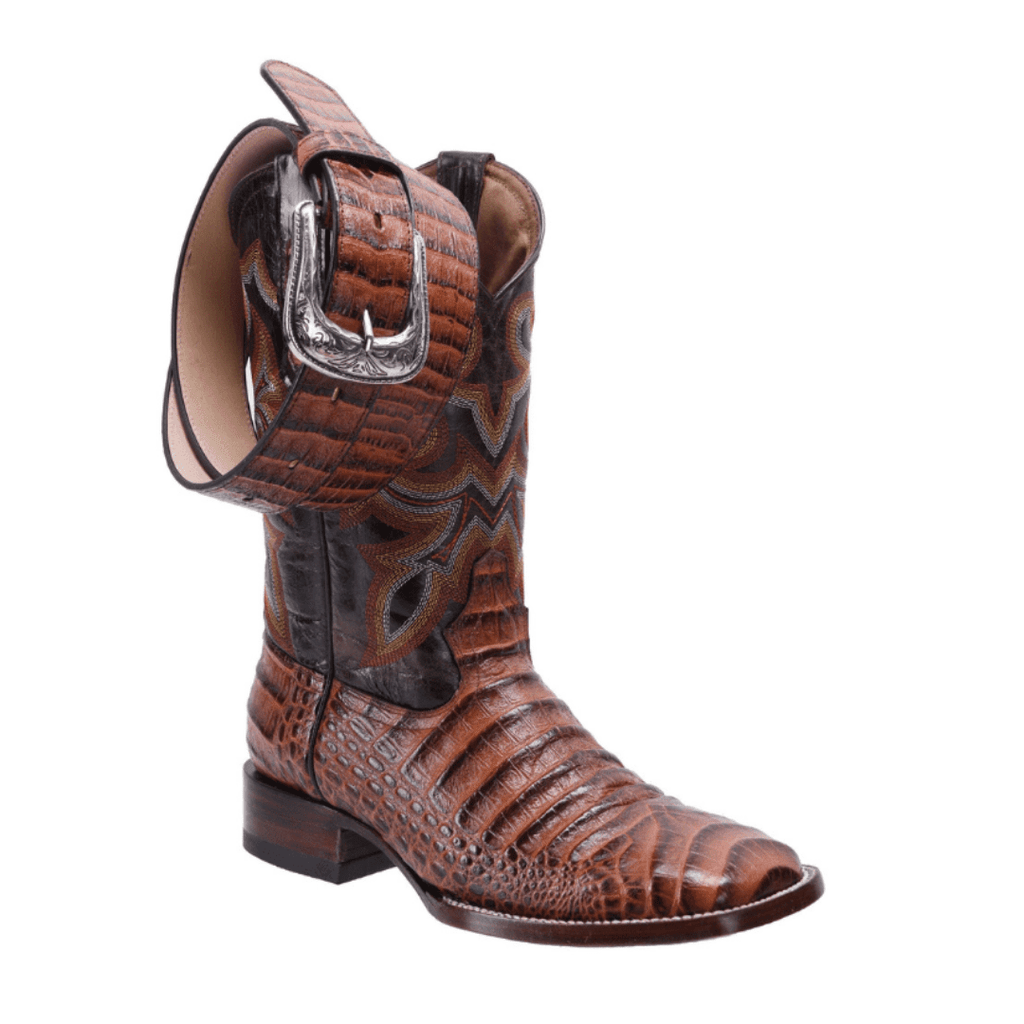 Bd704 Bota Rodeo Caiman Print Leather Chedron