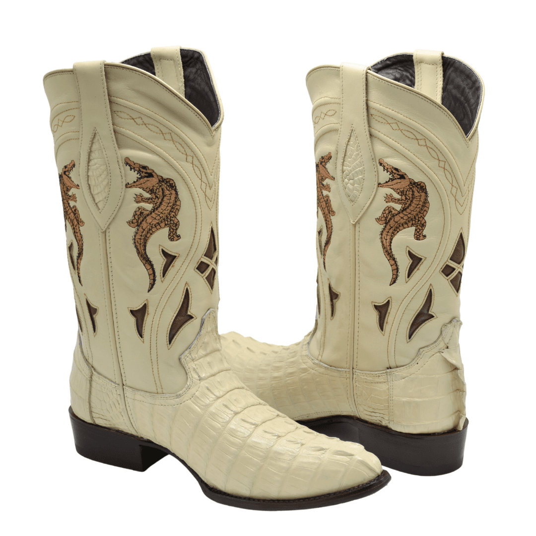 JB906 Punta J Bota Vaquera Original de Caiman Hueso