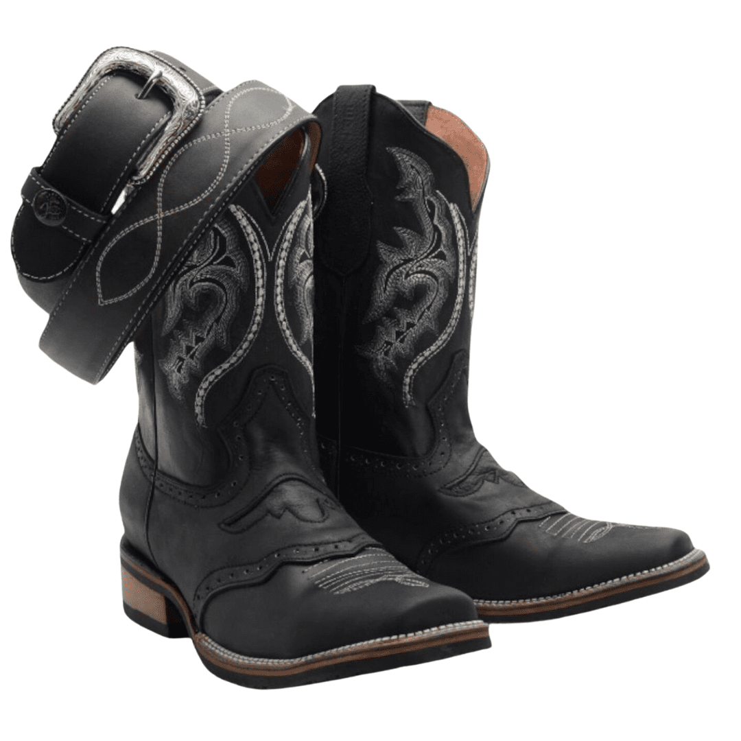 Combo Ve030 Bota Rodeo Verthali Torito C/ 014 Cinto Negro