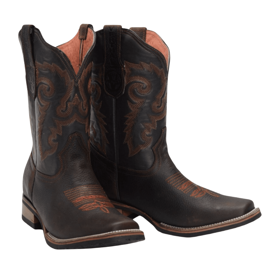 Combo Ve517 Bota Rodeo Verthali De Piel Cafe