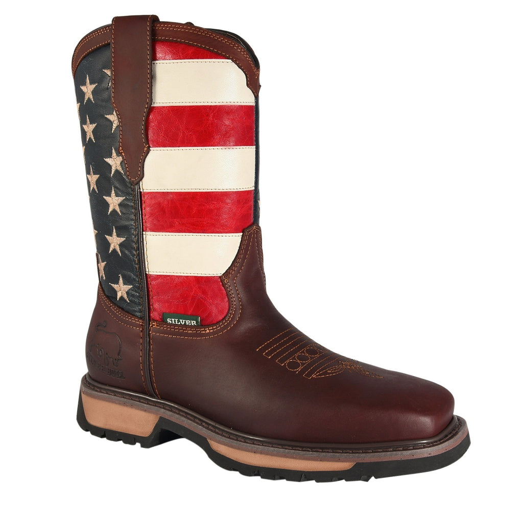 Sb5007 Bota De Trabajo Silver Bull Bandera Bronce Width Wide EE -Half Number Less Recommended
