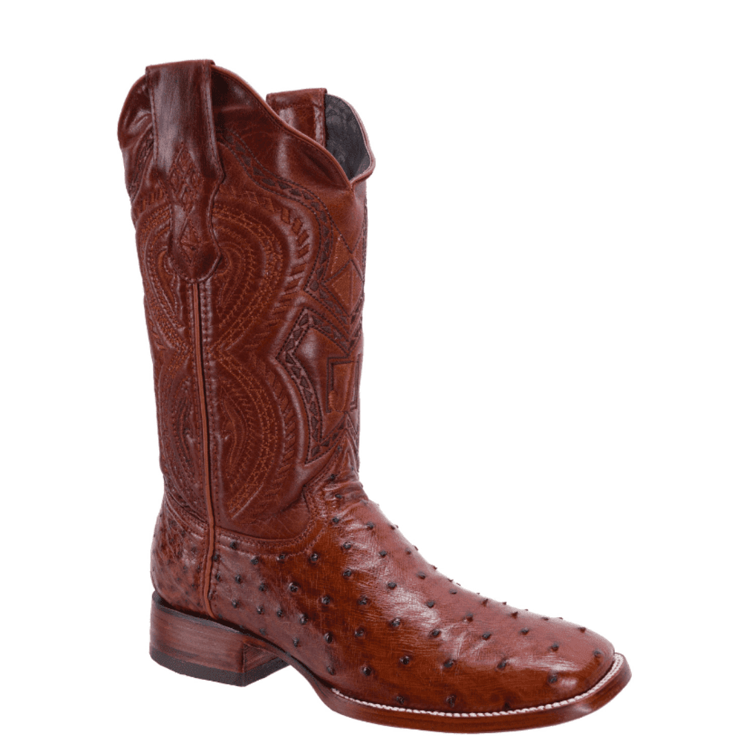 JB703 Bota de Rodeo Piel de Avestruz Original Chedron